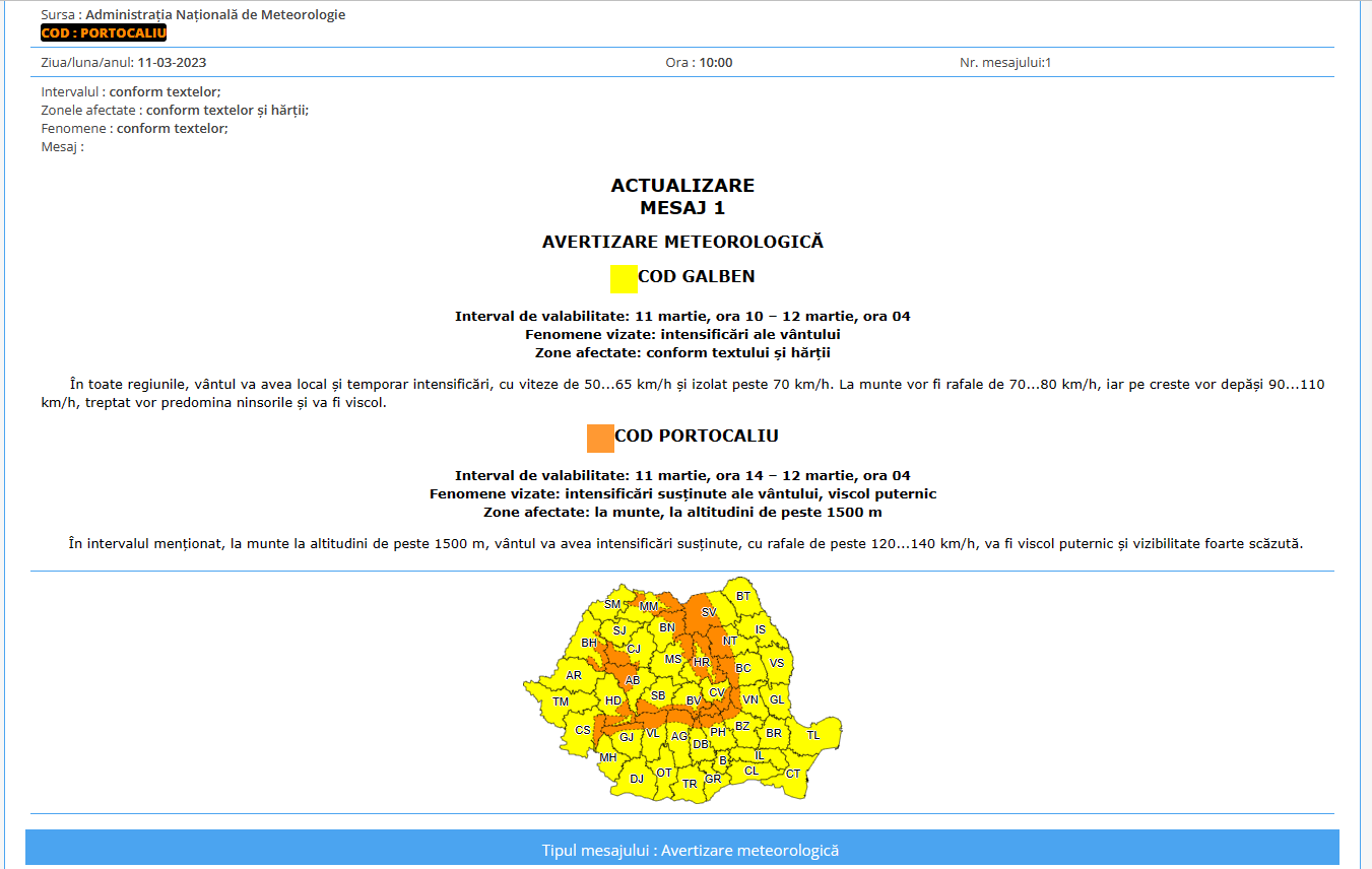 Avertizare meteorologică